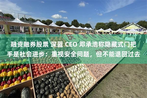 融资融券股票 深蓝 CEO 邓承浩称隐藏式门把手是社会进步：重视安全问题，但不能退回过去