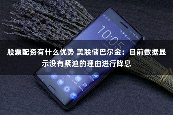 股票配资有什么优势 美联储巴尔金：目前数据显示没有紧迫的理由进行降息