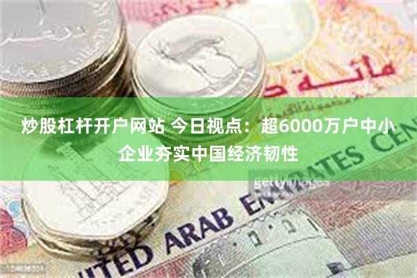 炒股杠杆开户网站 今日视点：超6000万户中小企业夯实中国经济韧性